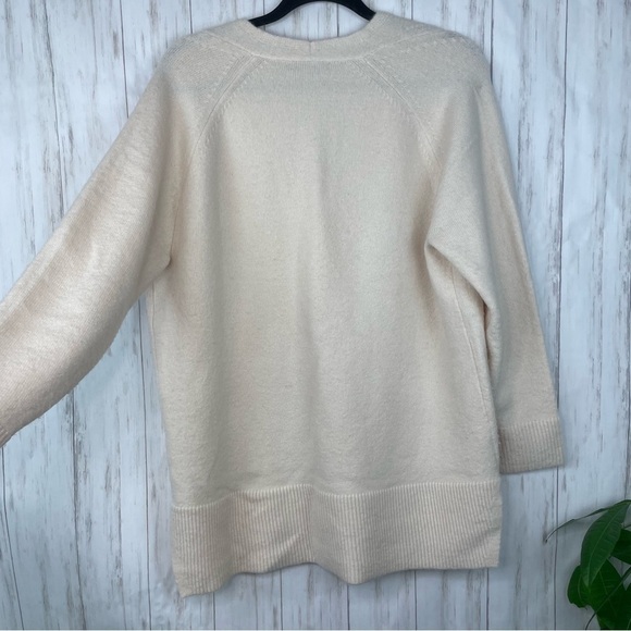 J. Crew Stretch-wool V-neck tunic sweater cream S - Picture 6 of 7